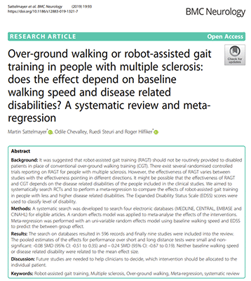 Walking Training for People with Multiple Sclerosis